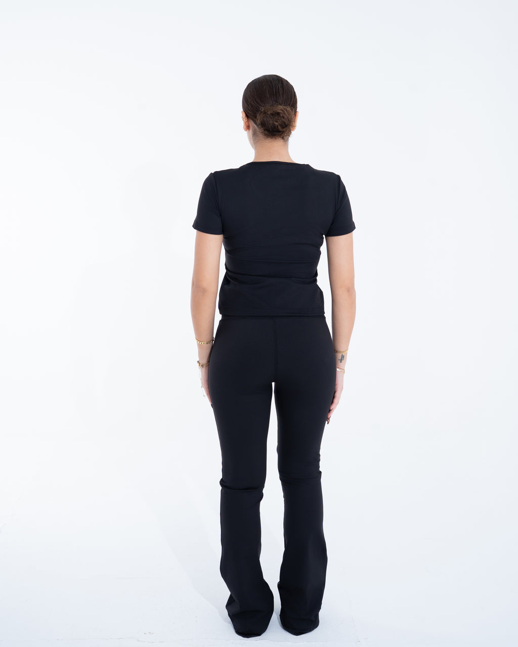 Black half-sleeve top