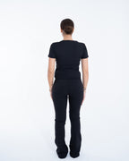 Black half-sleeve top