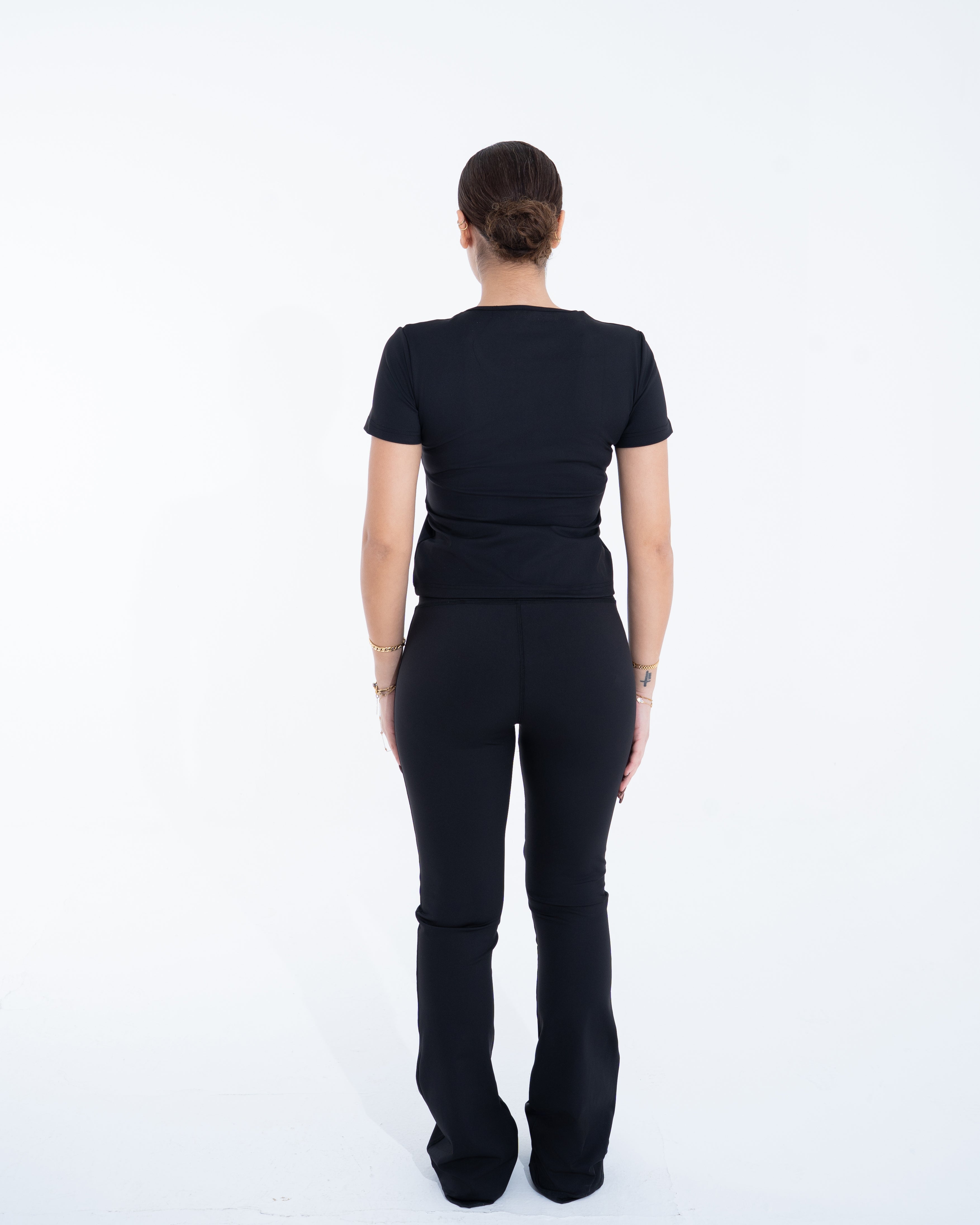 Black half-sleeve top