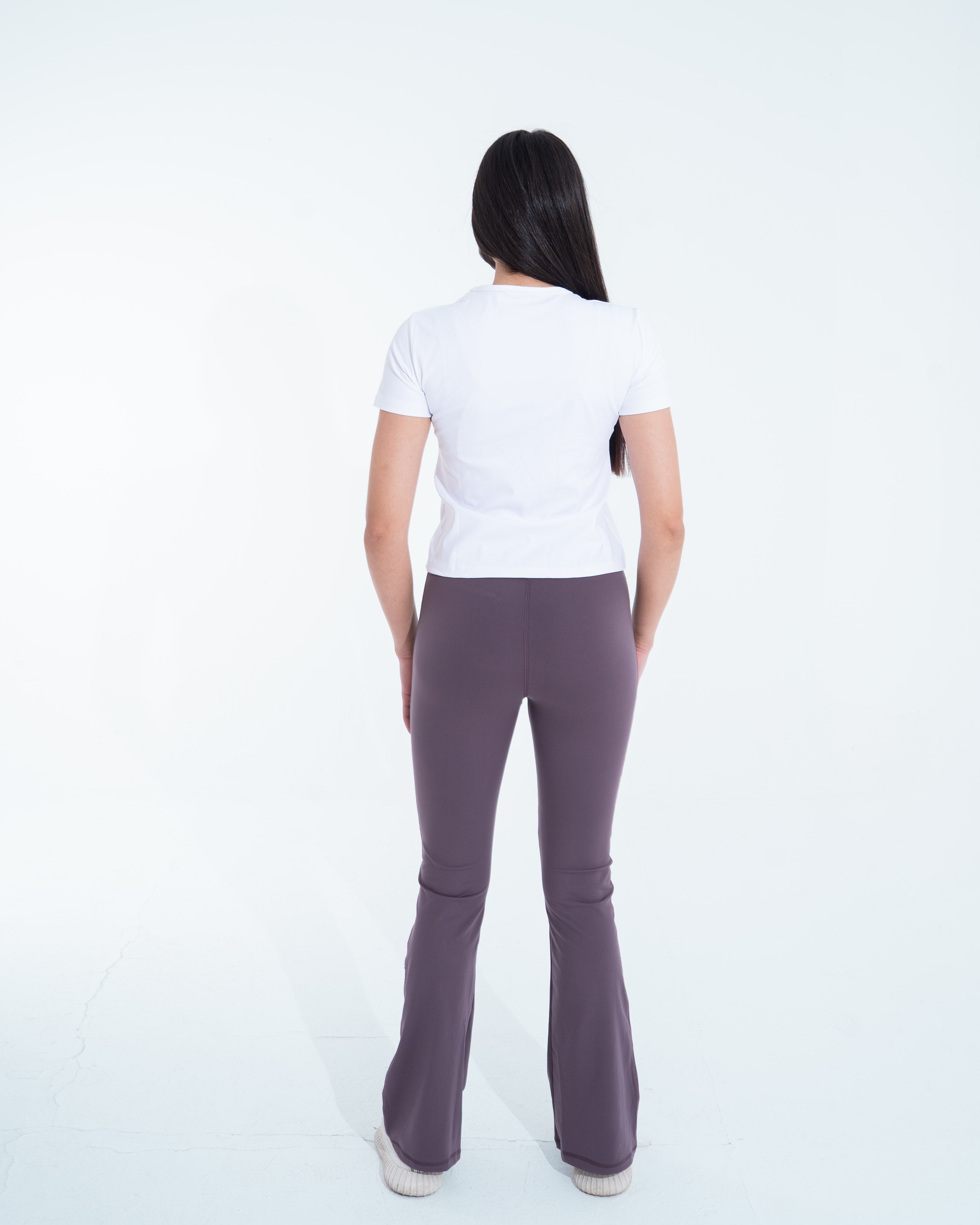 dusty-aubergine flare leggings