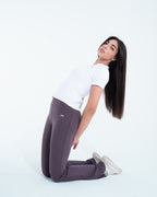 dusty-aubergine flare leggings