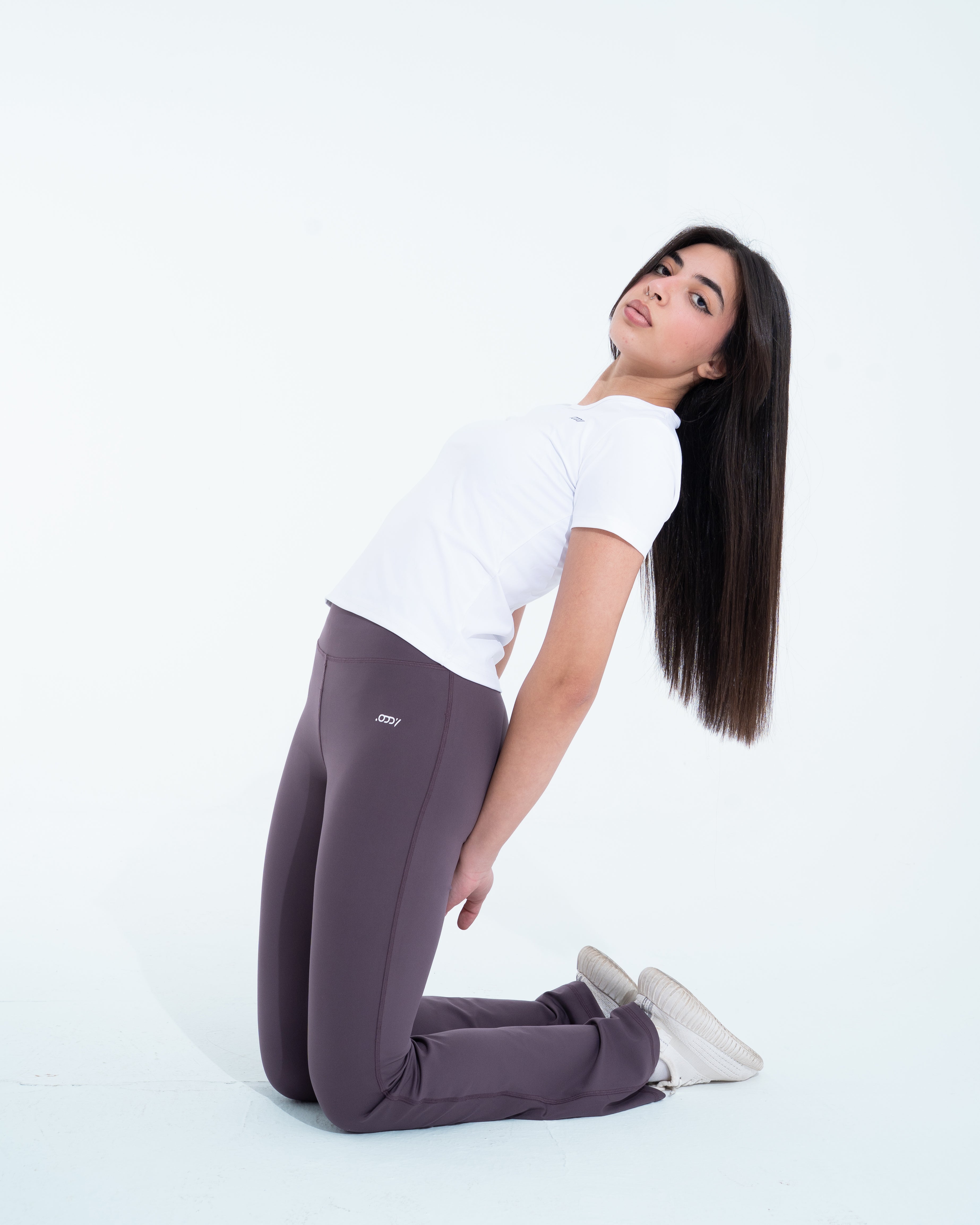 dusty-aubergine flare leggings