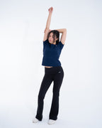 Navy half-sleeve top