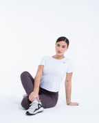 White half-sleeve top