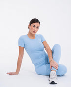 Sky Blue  half-sleeve Top