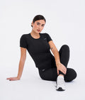 Black half-sleeve top