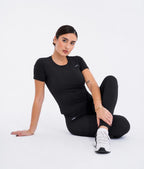 Black half-sleeve top