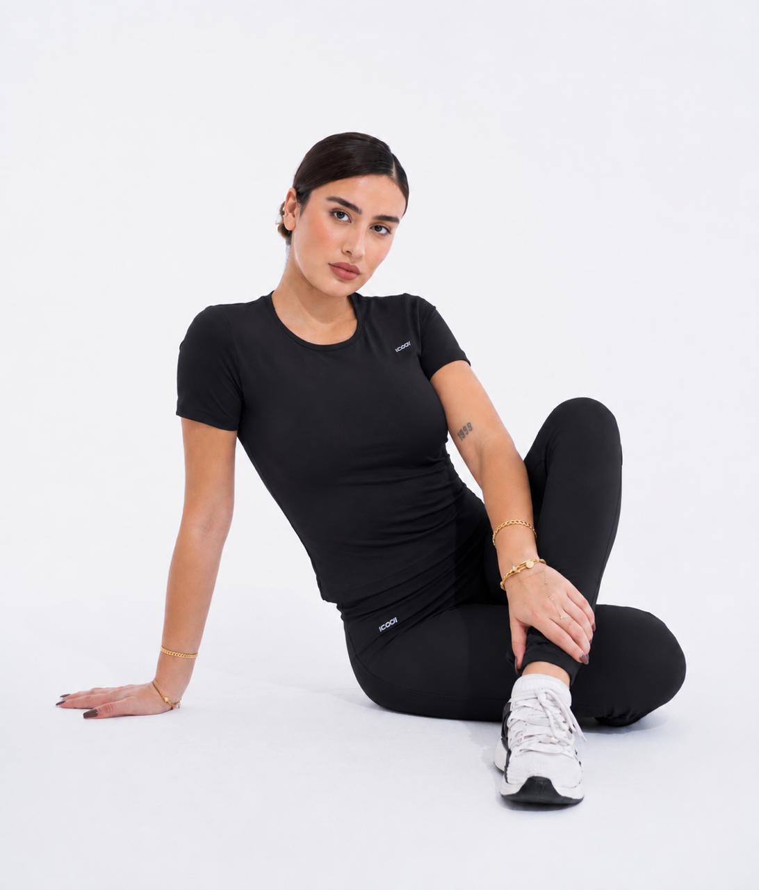 Black half-sleeve top