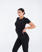Black half-sleeve top