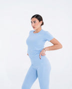 Sky Blue  half-sleeve Top