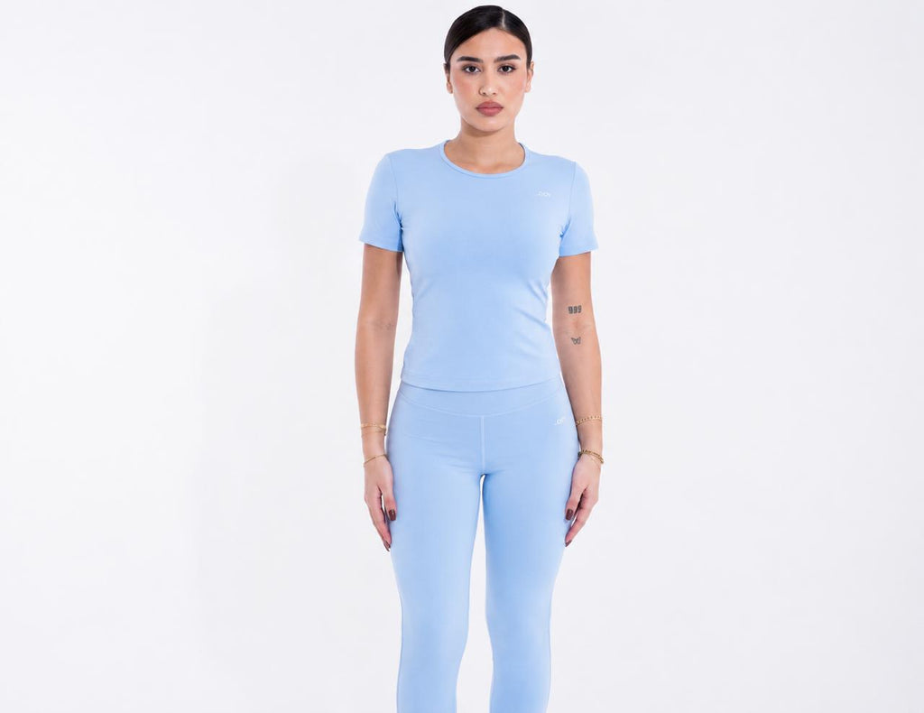 Sky Blue  half-sleeve Top