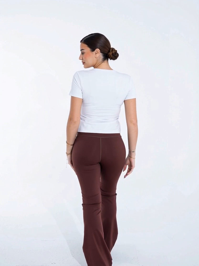 Brown Contour Flare leggings